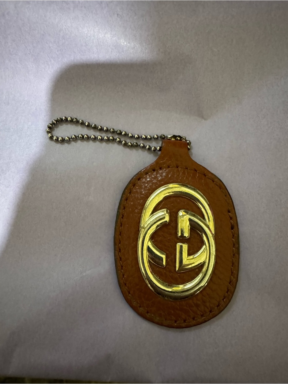 Gucci Sukey Hang Tag with Gold GG Emblem - Brown - Picture 3 of 3